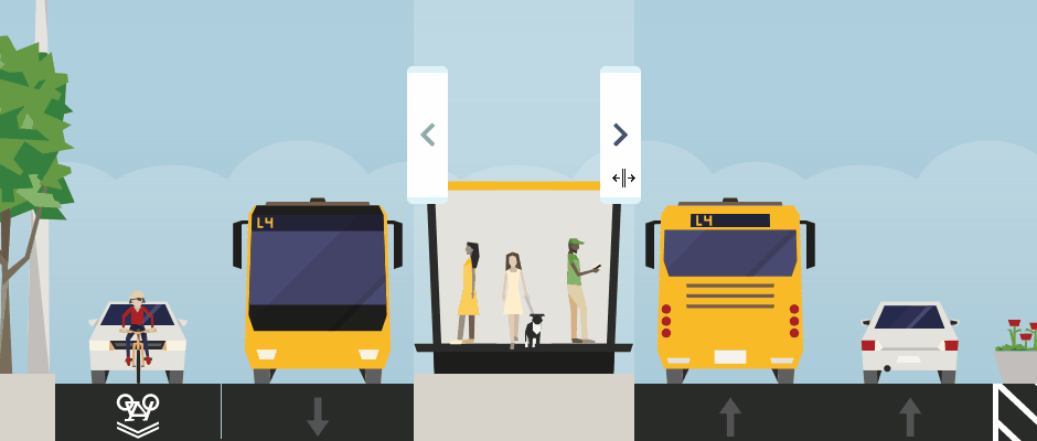 Variable-width BRT station
